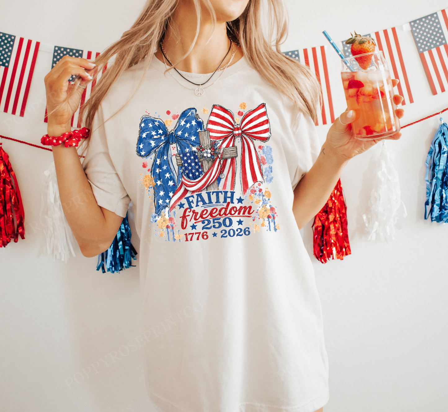 Faith Freedom 250 Comfort Colors Tshirt