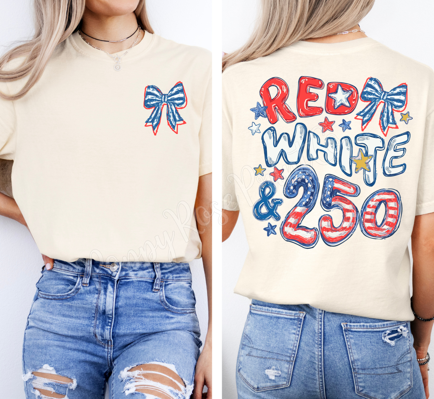 Red White & 250 Comfort Colors Shirt