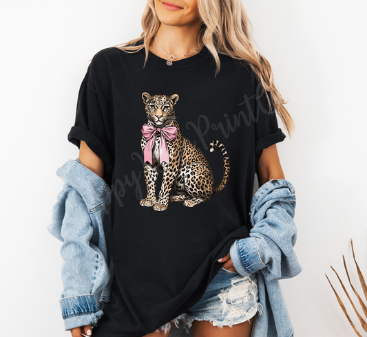 Coquette Leopard Comfort Colors Shirt