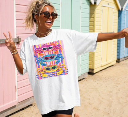 Preppy Striped Crab Shirt Comfort Colors