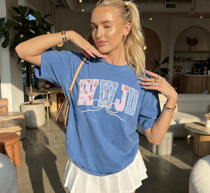 Faux Pearl WWJD Comfort Colors Shirt
