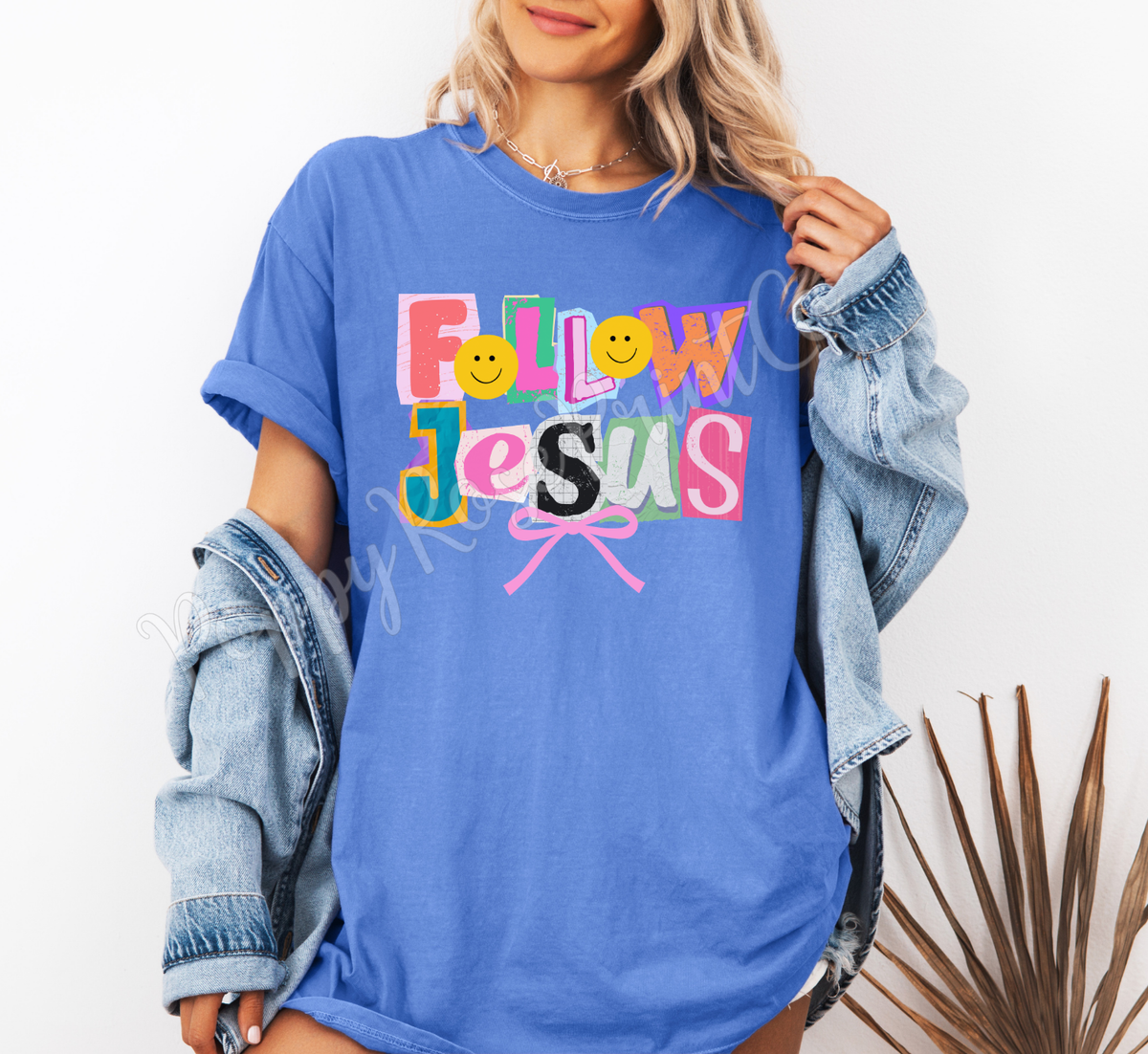 Follow Jesus (Colorful Ransom Letters) Comfort Colors Shirt