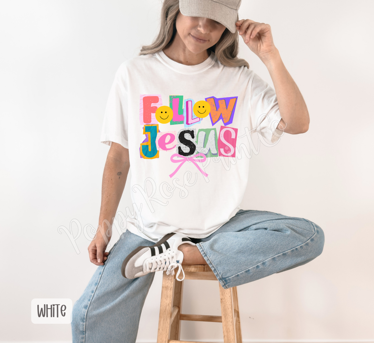 Follow Jesus (Colorful Ransom Letters) Comfort Colors Shirt