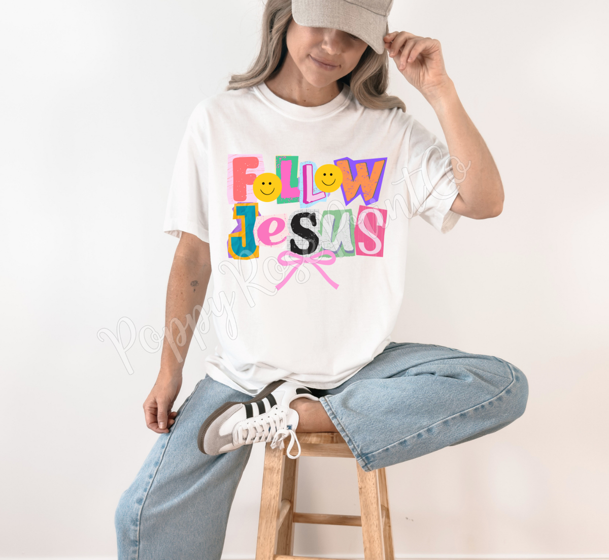 Follow Jesus (Colorful Ransom Letters) Comfort Colors Shirt