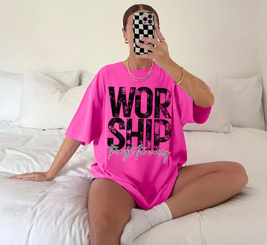 Worship through the Worry Comfort Colors Shirt