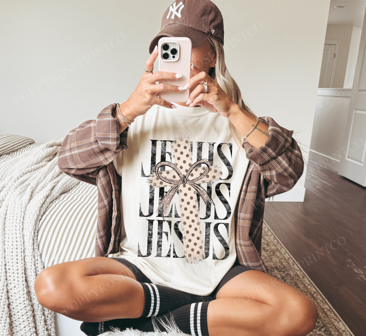 Polka Dot Cross Comfort Colors Shirt