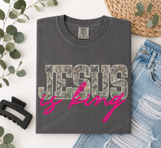 Camo Jesus is King Comfort Colors Shirt