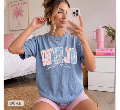 Faux Pearl WWJD Comfort Colors Shirt