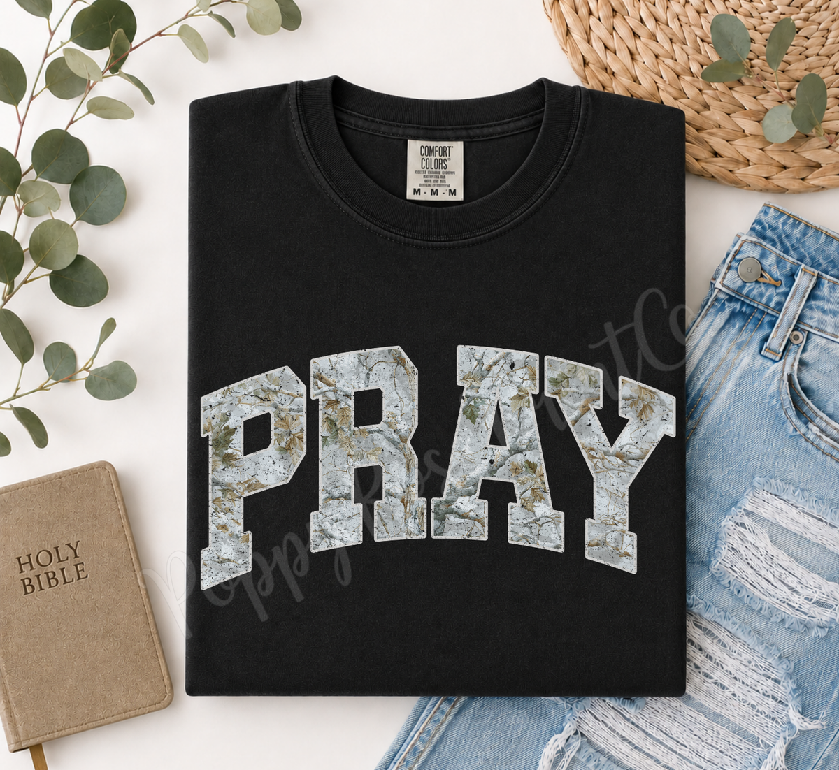 Camo Pray Comfort Colors Shirt