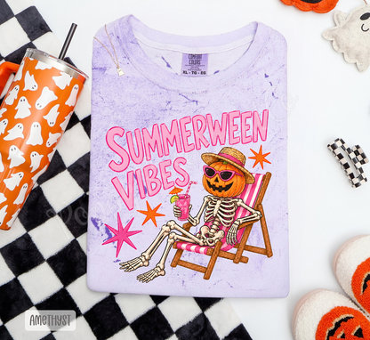 Summerween Vibes Comfort Colors, Trendy Women's Tee, Gift for Her