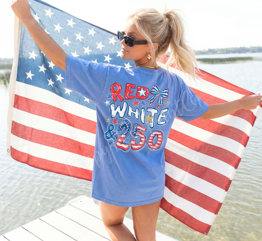 Red White & 250 Comfort Colors Shirt