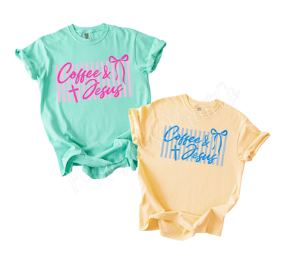 Coffee and Jesus Comfort Colors Shirt