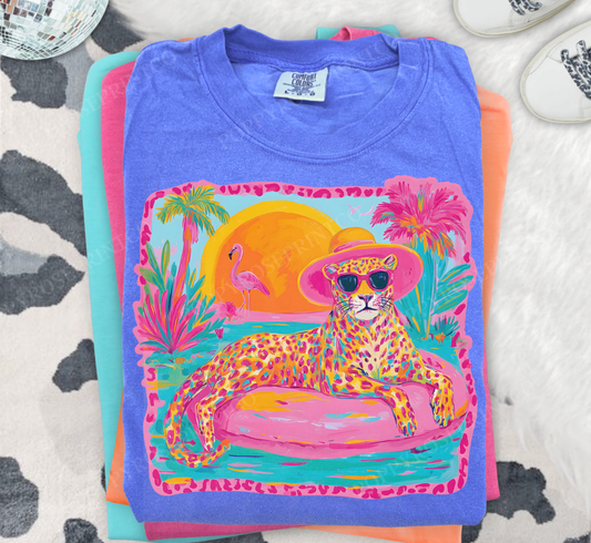 Neon Leopard Comfort Colors Tshirt