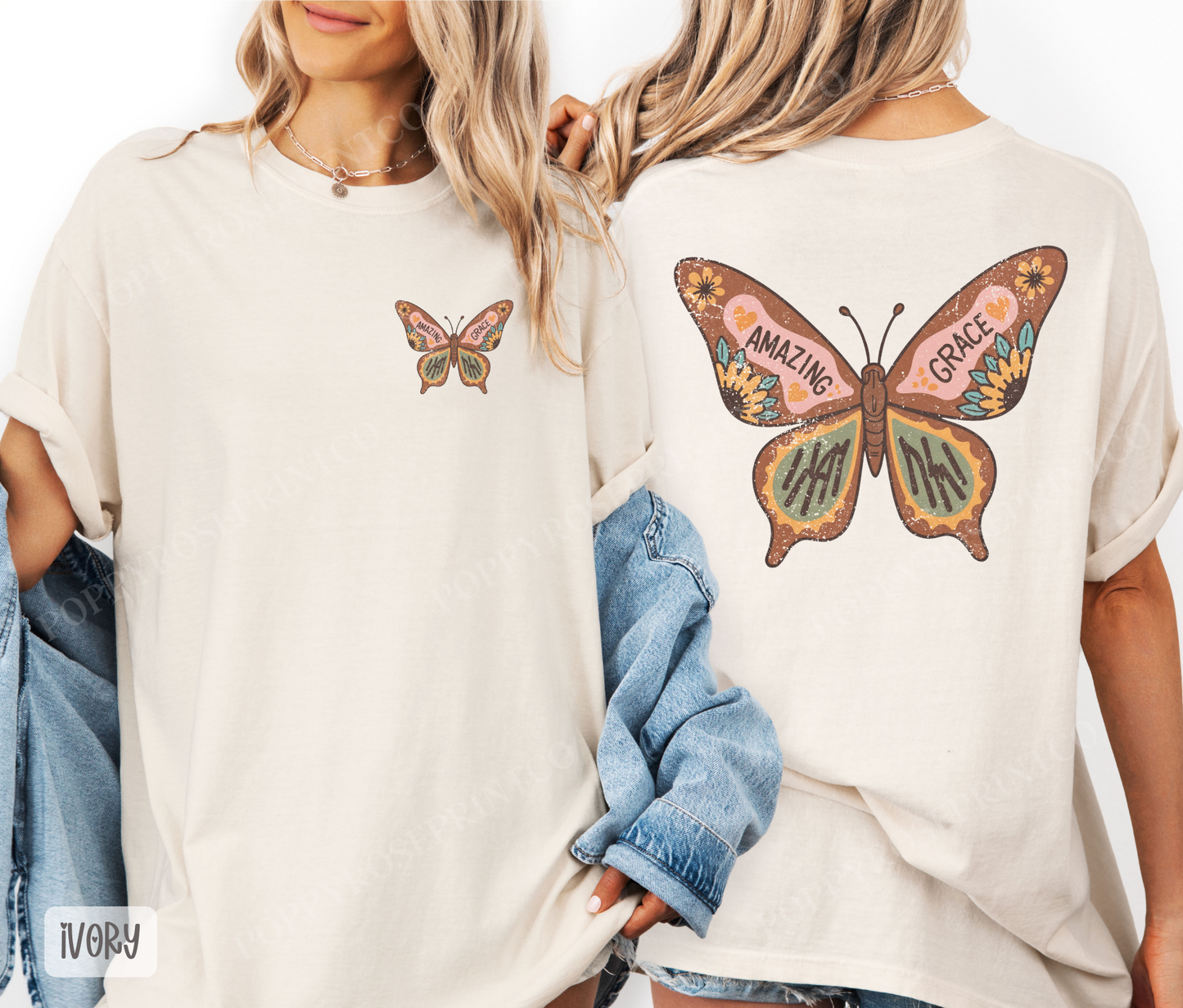 Amazing Grace Butterfly Comfort Colors Shirt