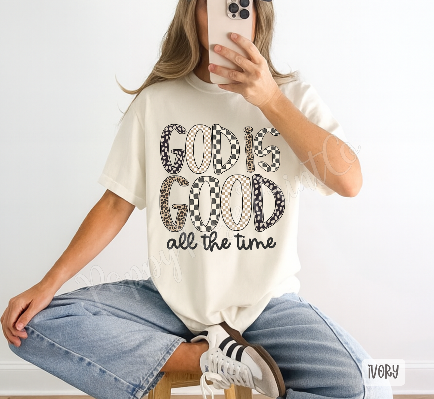 Checkered God is Good Comfort Colors Shirt