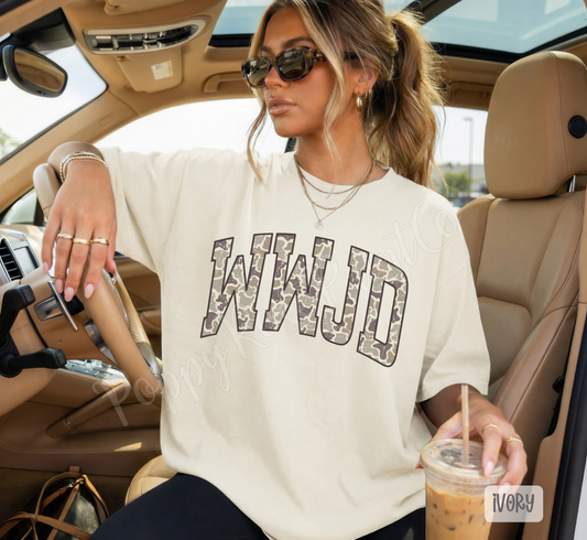 Camo WWJD Comfort Colors Shirt