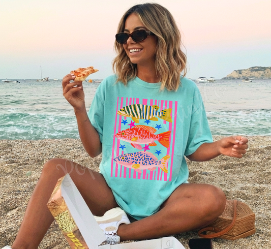 Preppy Fish Trio Comfort Colors Shirt
