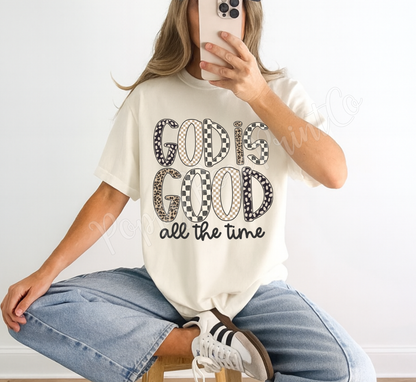 Checkered God is Good Comfort Colors Shirt