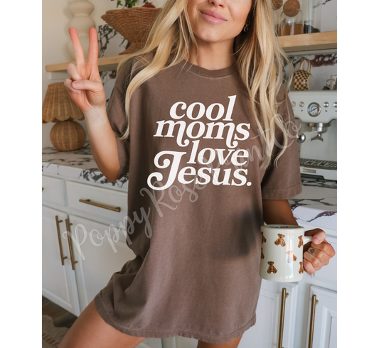Cool Moms Love Jesus Shirt Comfort Colors