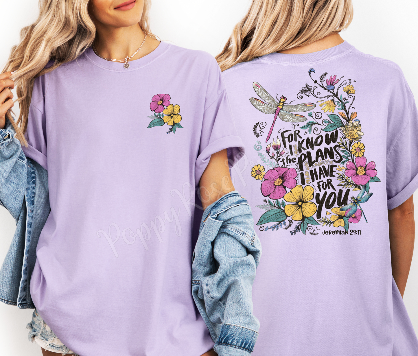 For I Know the Plans Front & Back Comfort Colors Shirt