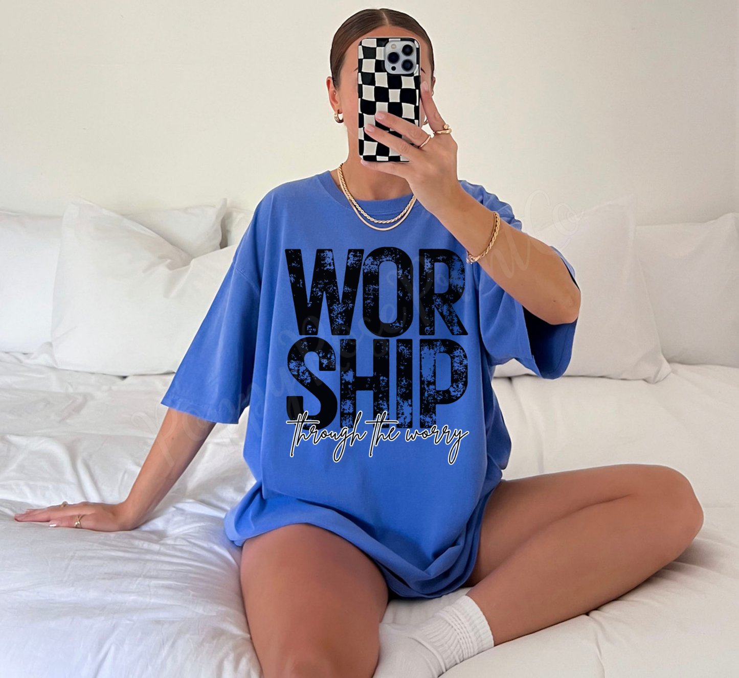 Worship through the Worry Comfort Colors Shirt