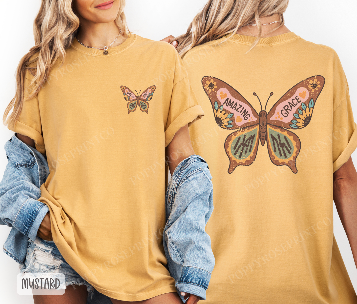 Amazing Grace Butterfly Comfort Colors Shirt