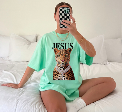 Leopard Jesus Shirt Comfort Colors