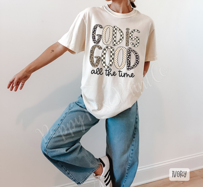 Checkered God is Good Comfort Colors Shirt