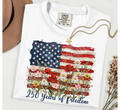 Painted Floral Flag Shirt Comfort Colors