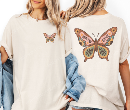 Amazing Grace Butterfly Comfort Colors Shirt