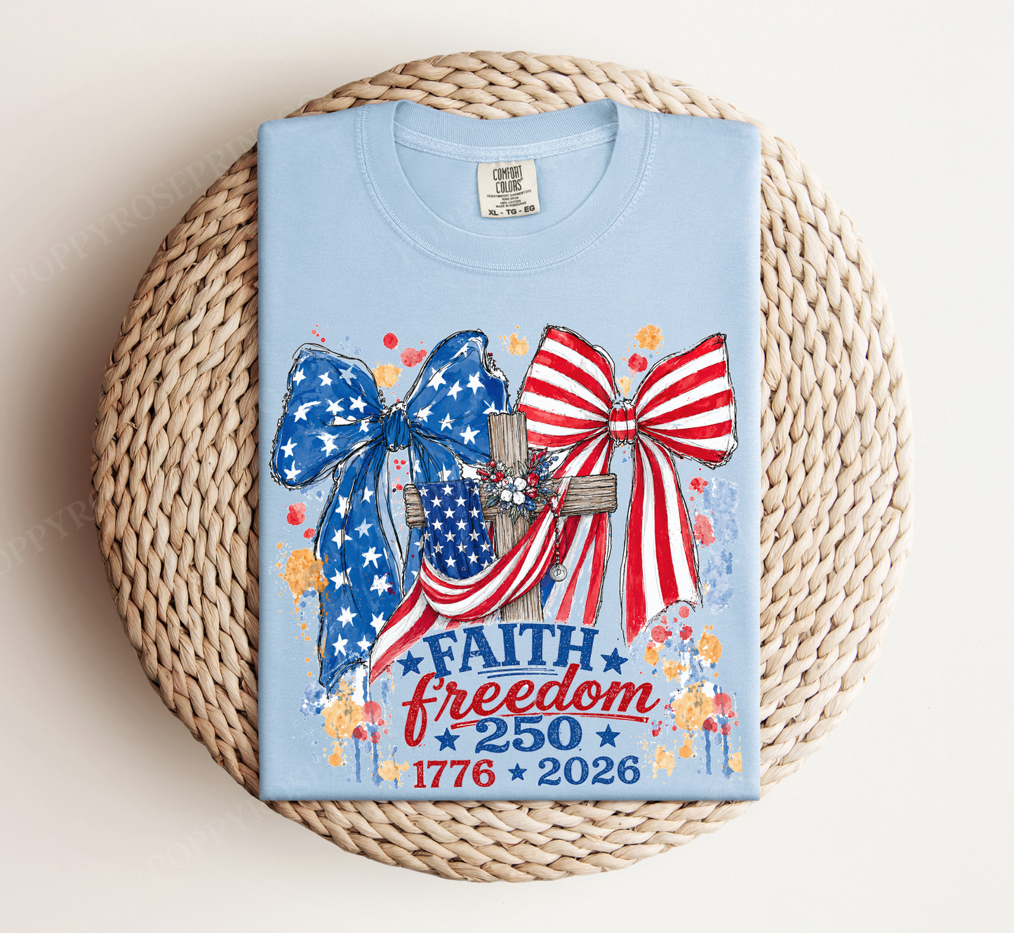 Faith Freedom 250 Comfort Colors Tshirt
