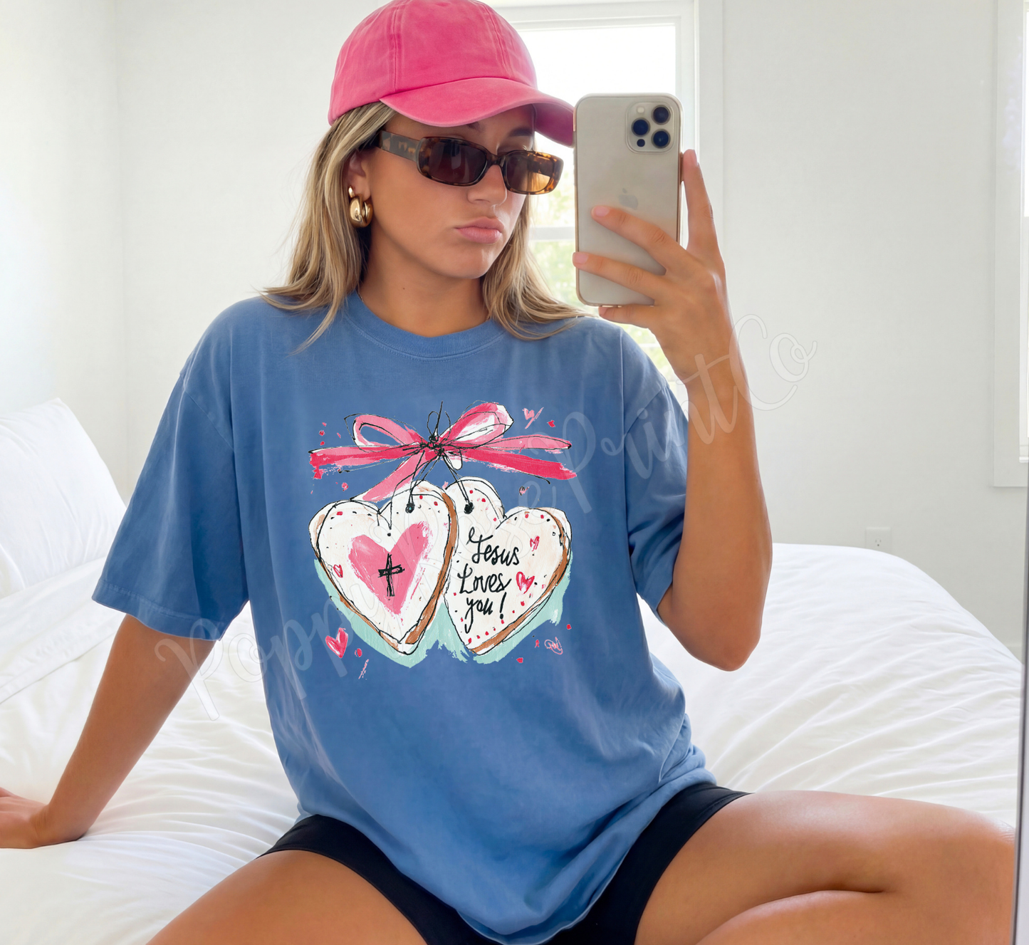 Jesus Loves You Locket Comfort Colors Shirt