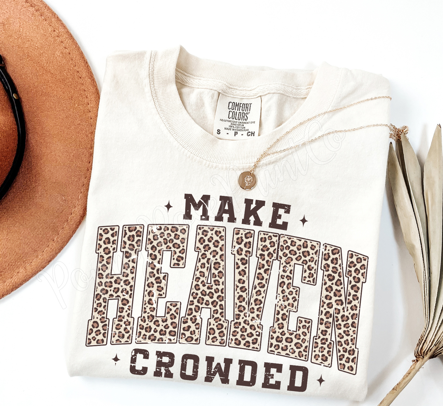 Make Heaven Crowded Leopard Shirt Comfort Colors