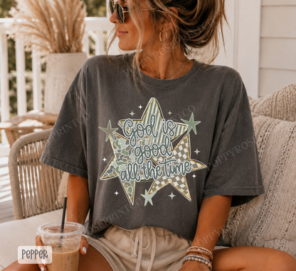 Camo God is God Stars Comfort Colors Shirt