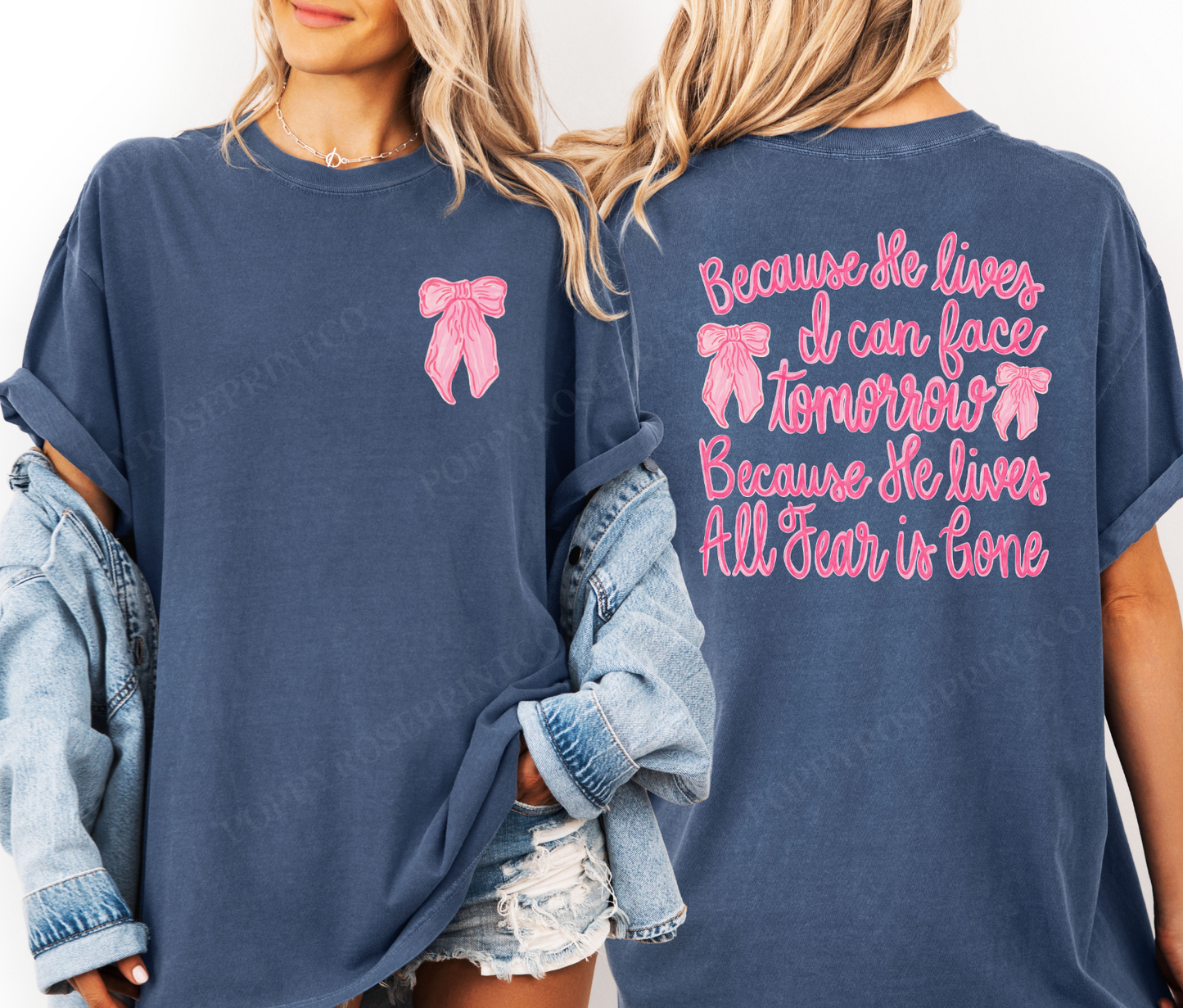 Because He Lives I Can Face Tomorrow Comfort Colors Shirt
