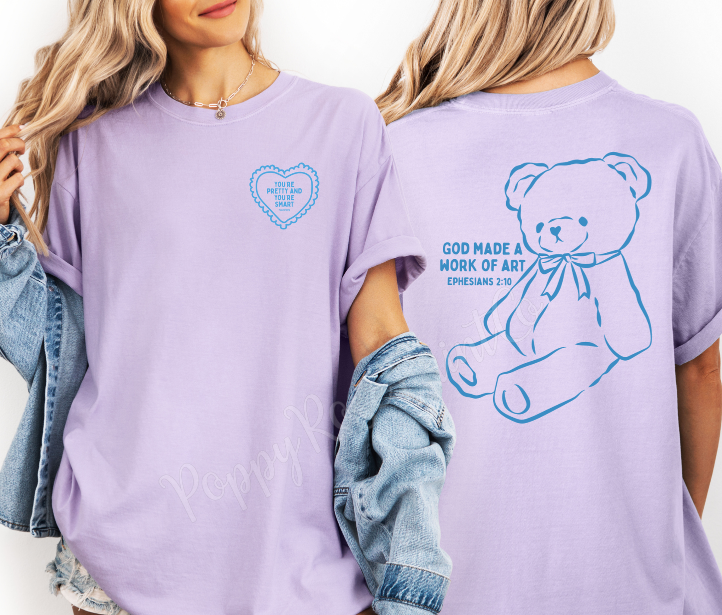 You're Pretty and Smart Bear Front & Back Shirt Comfort Colors