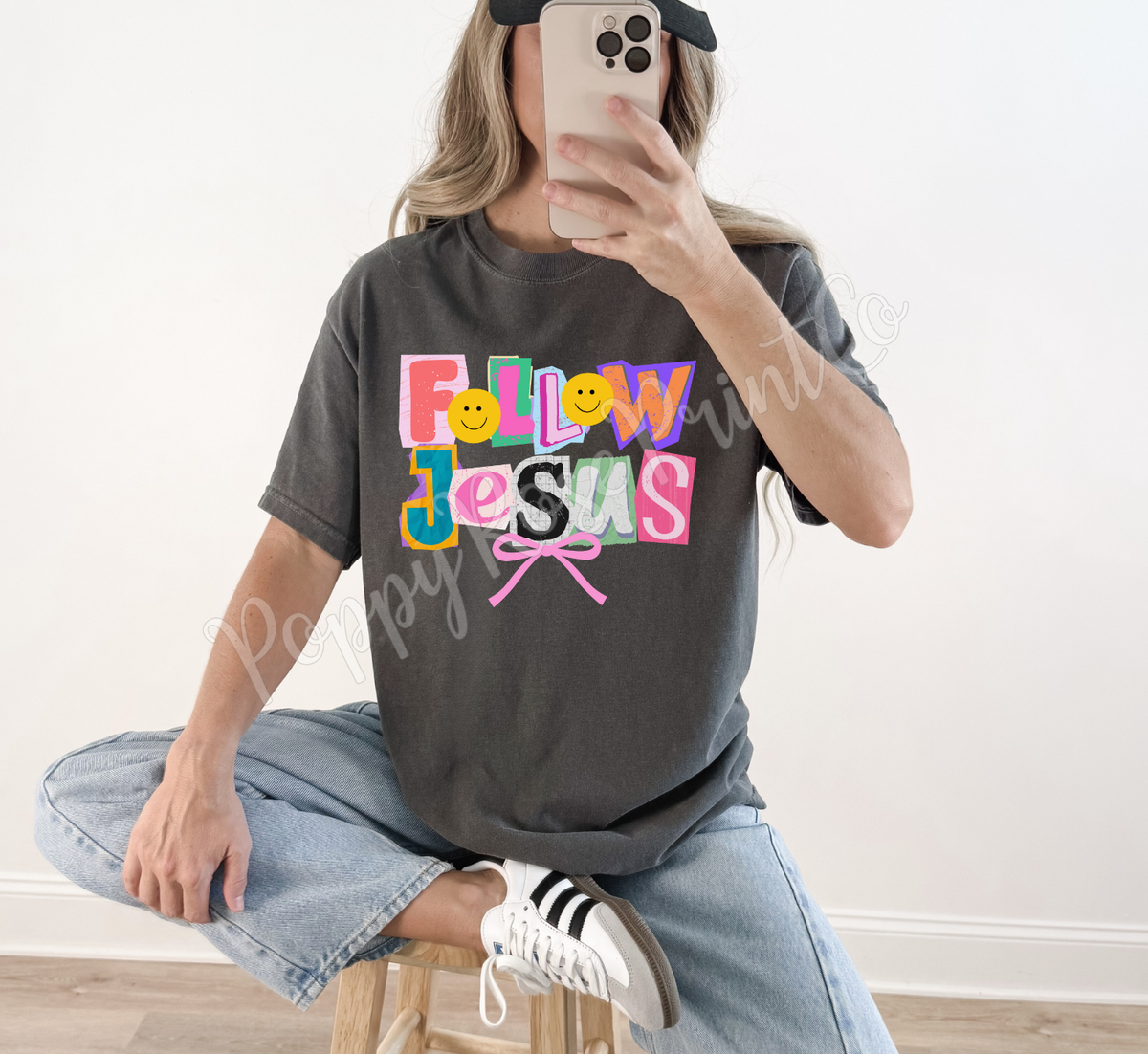Follow Jesus (Colorful Ransom Letters) Comfort Colors Shirt
