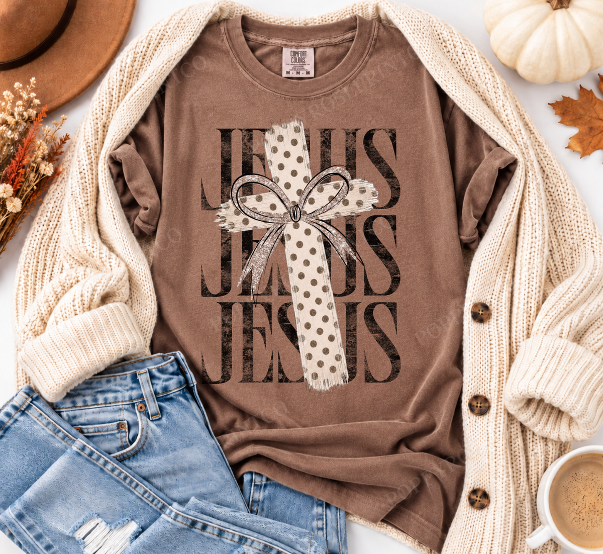 Polka Dot Cross Comfort Colors Shirt