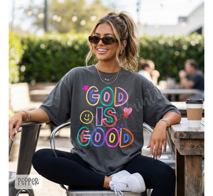 Neon God is Good Comfort Colors Shirt