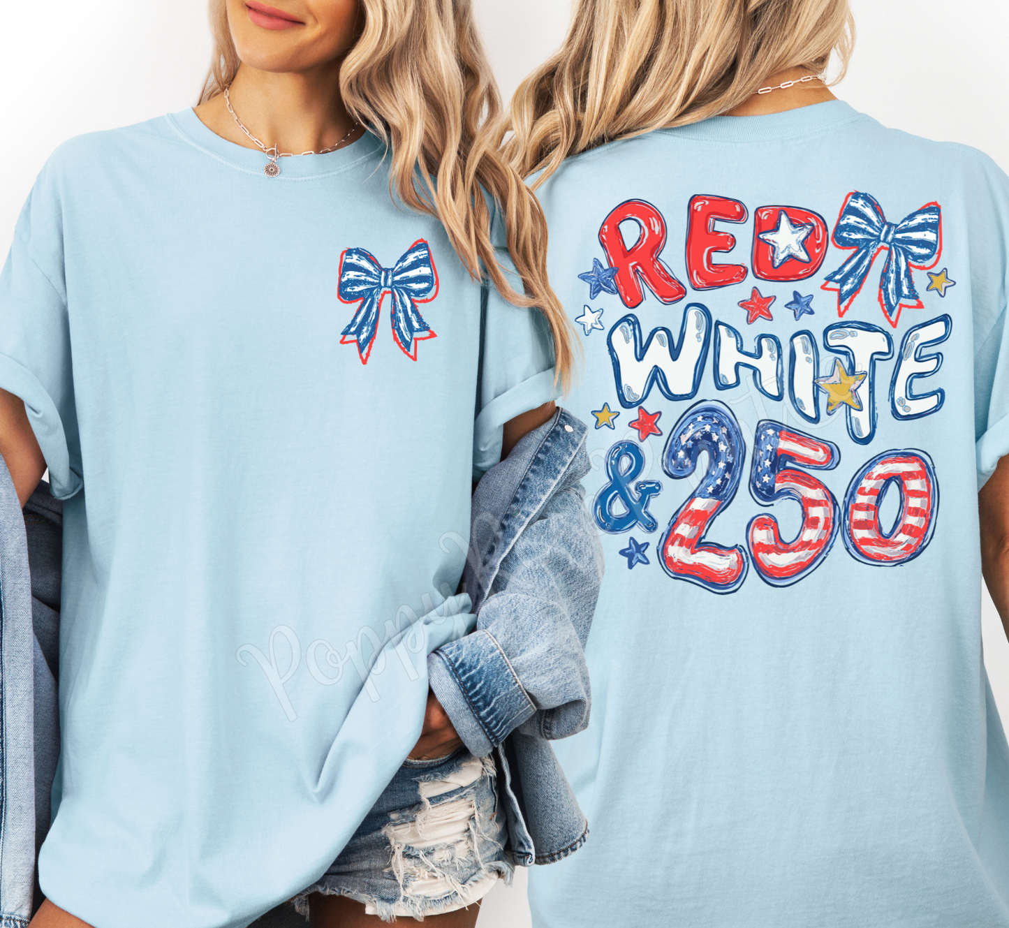Red White & 250 Comfort Colors Shirt