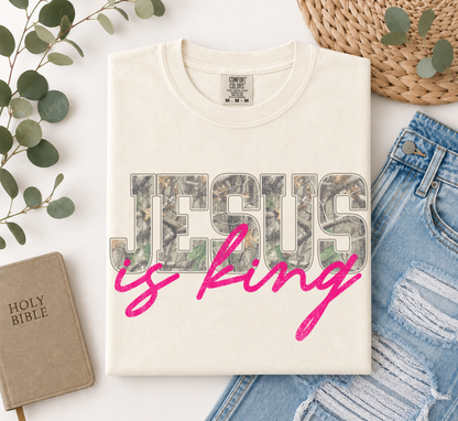 Camo Jesus is King Comfort Colors Shirt