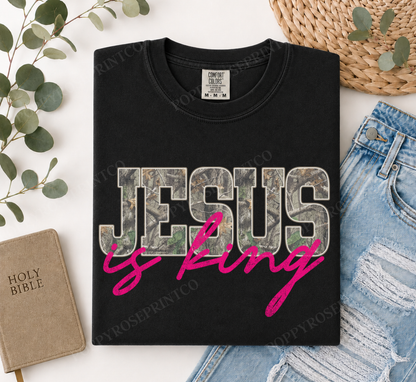 Camo Jesus is King Comfort Colors Shirt