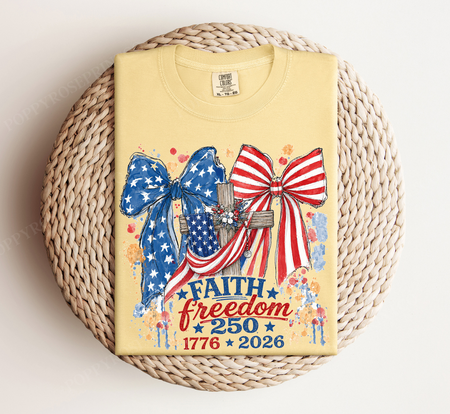 Faith Freedom 250 Comfort Colors Tshirt
