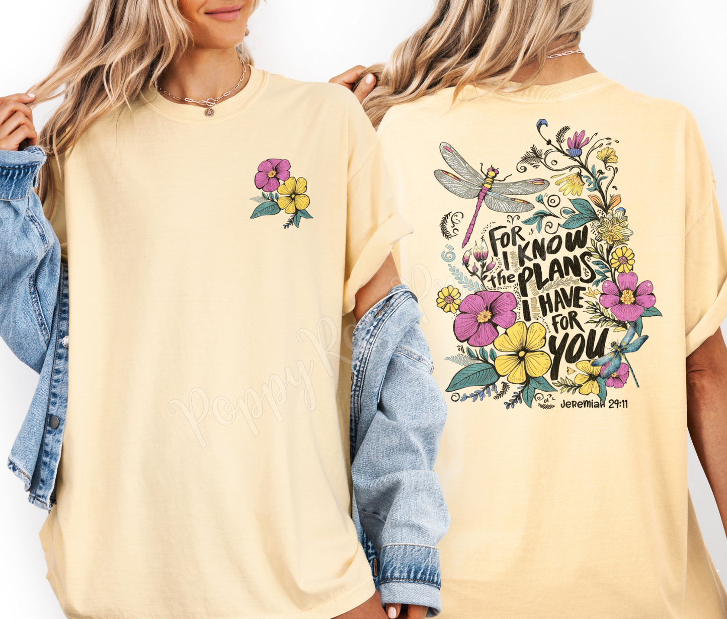 For I Know the Plans Front & Back Comfort Colors Shirt