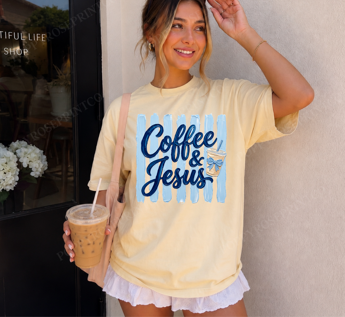 Coffee & Jesus Comfort Colors Shirt