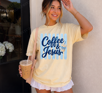 Coffee & Jesus Comfort Colors Shirt