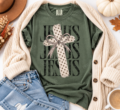 Polka Dot Cross Comfort Colors Shirt