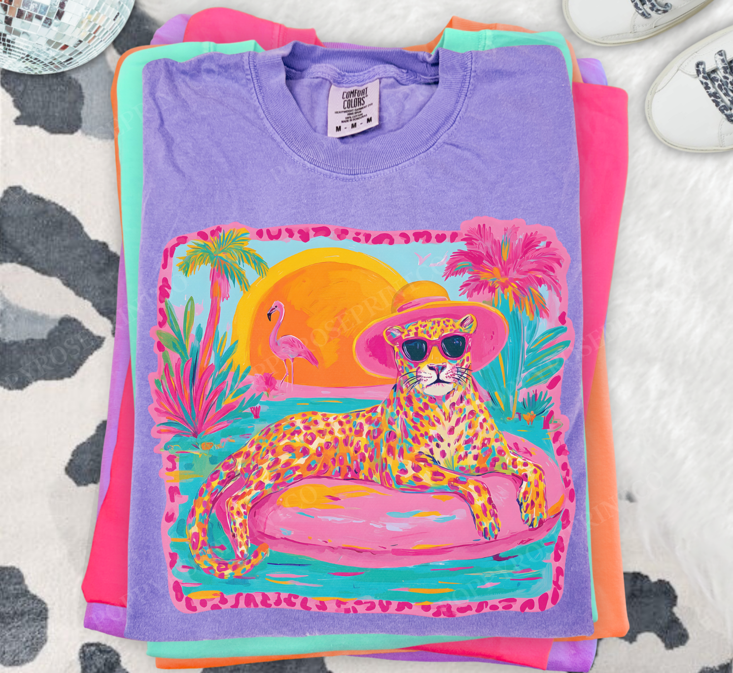 Neon Leopard Comfort Colors Tshirt
