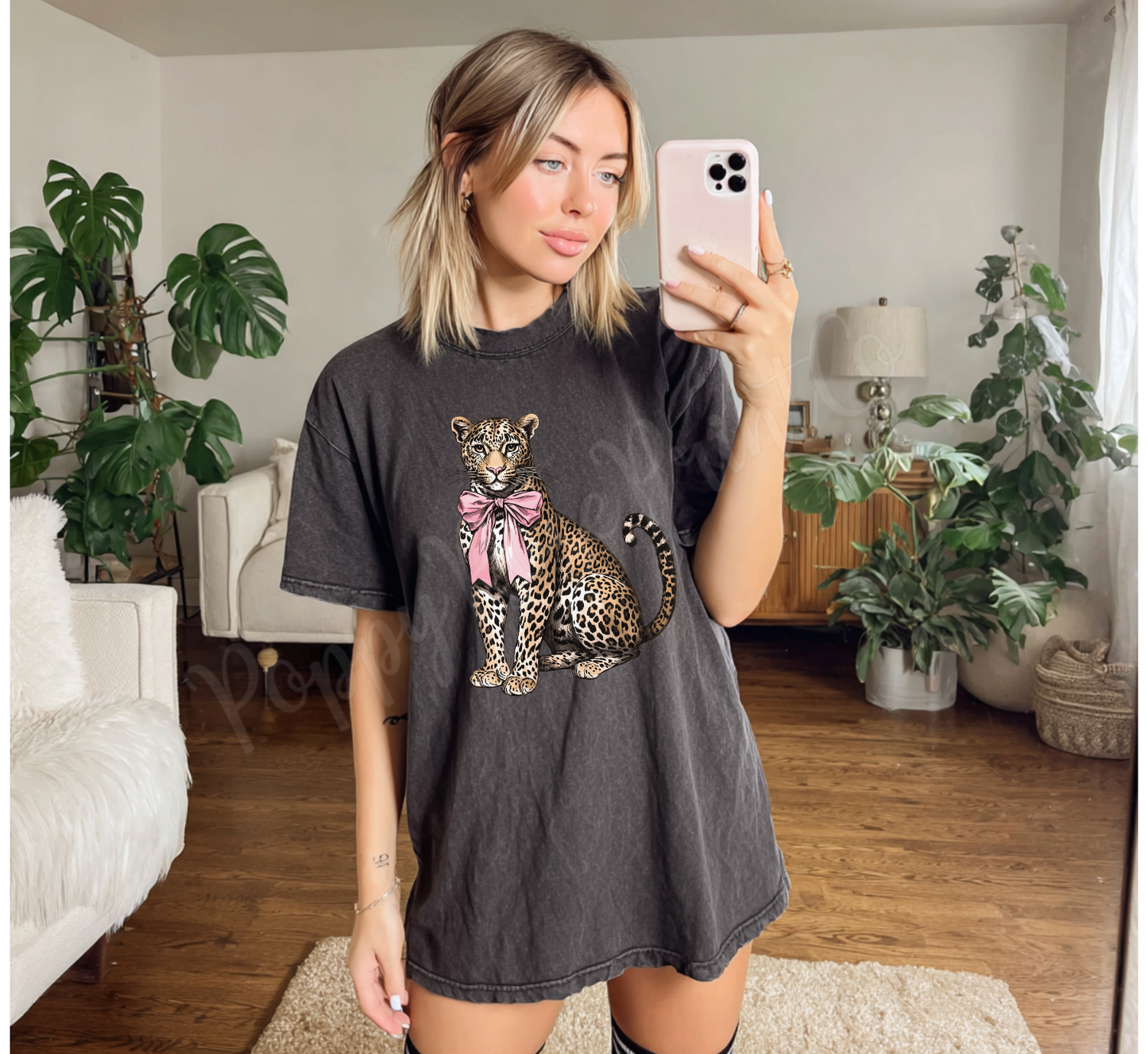 Coquette Leopard Comfort Colors Shirt