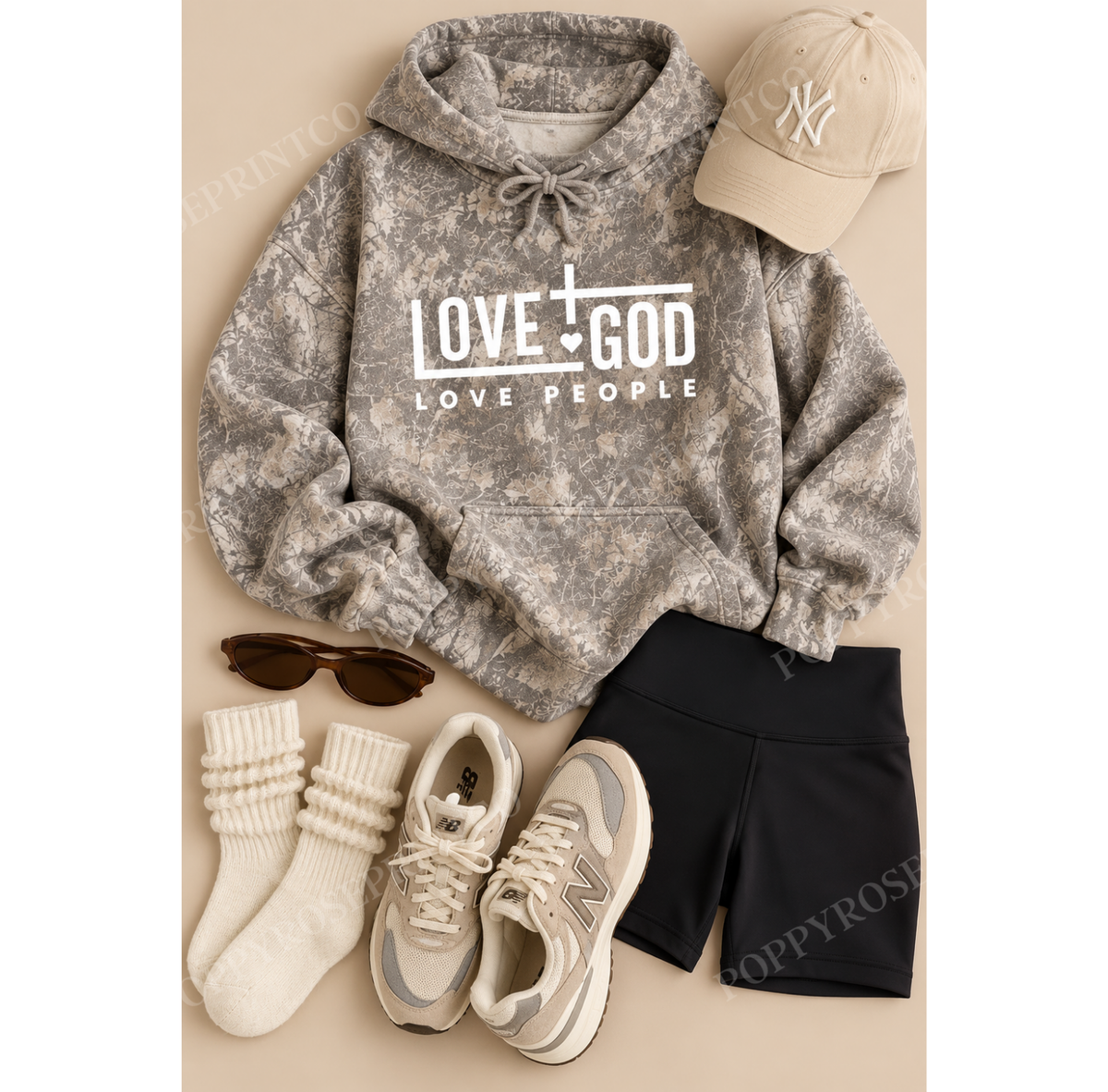 Love God Love People Camo Hoodie